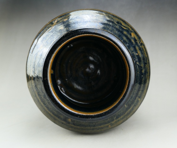 古玩陶瓷耀州窯兔毫釉高領(lǐng)大罐真品鑒賞圖