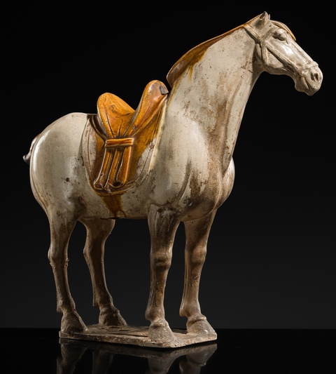 古玩陶瓷唐代三彩馬真品鑒賞圖