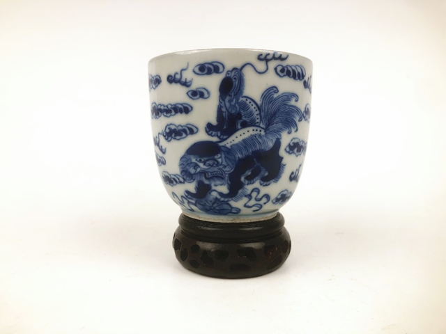 古玩陶瓷清晚期·事事如意青花缸真品鑒賞圖