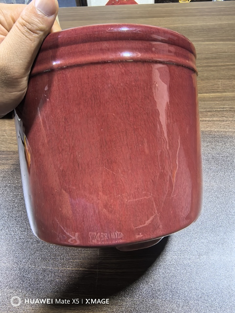古玩陶瓷清中·窯變紅釉筒式爐 真品鑒賞圖