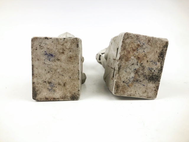 古玩陶瓷民國至創匯·素胎獅子造像（一對）真品鑒賞圖