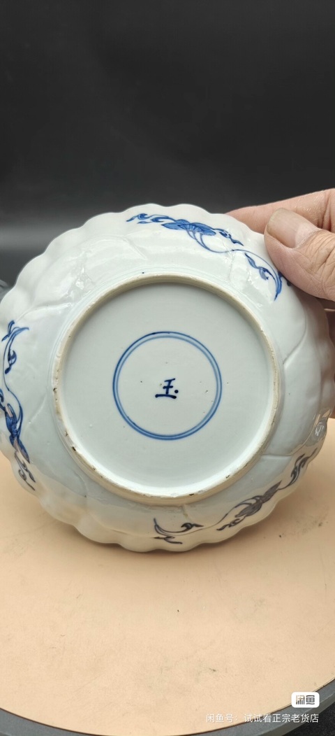 古玩陶瓷康熙青花花口碟真品鑒賞圖