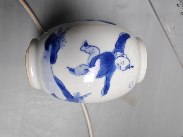 古玩陶瓷康熙·青花嬰戲紋蓮子罐 真品鑒賞圖