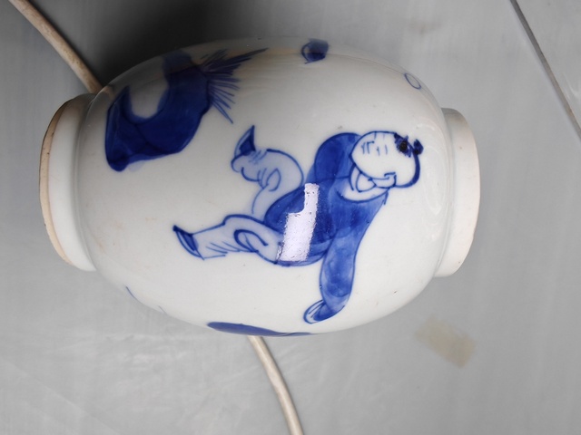 古玩陶瓷康熙·青花嬰戲紋蓮子罐 真品鑒賞圖