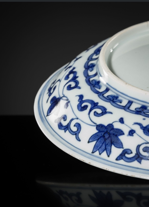 古玩陶瓷松竹梅青花盤真品鑒賞圖