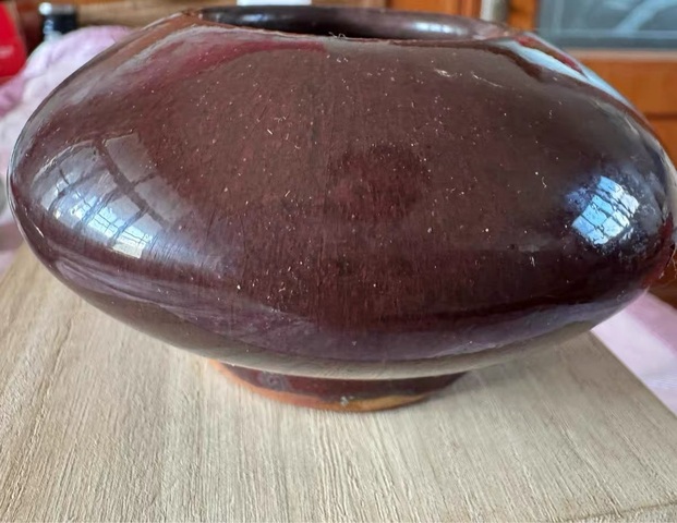 古玩陶瓷紅釉水盂真品鑒賞圖