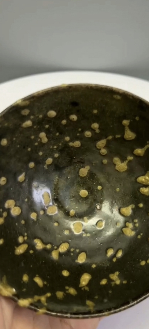 古玩陶瓷吉州窯灑花釉茶盞真品鑒賞圖