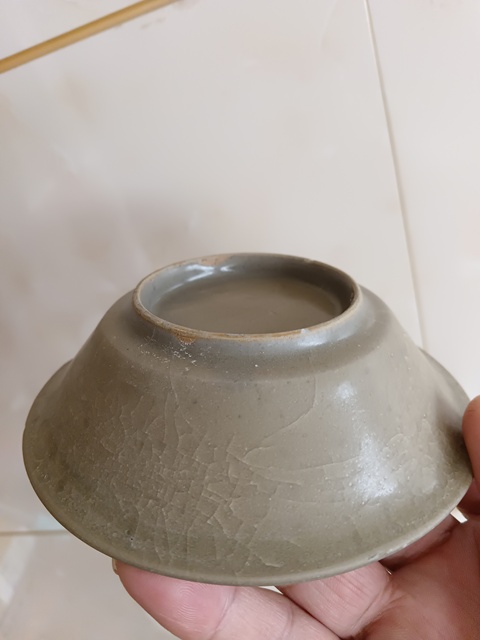 古玩陶瓷龍泉青瓷冰片紋折沿洗真品鑒賞圖
