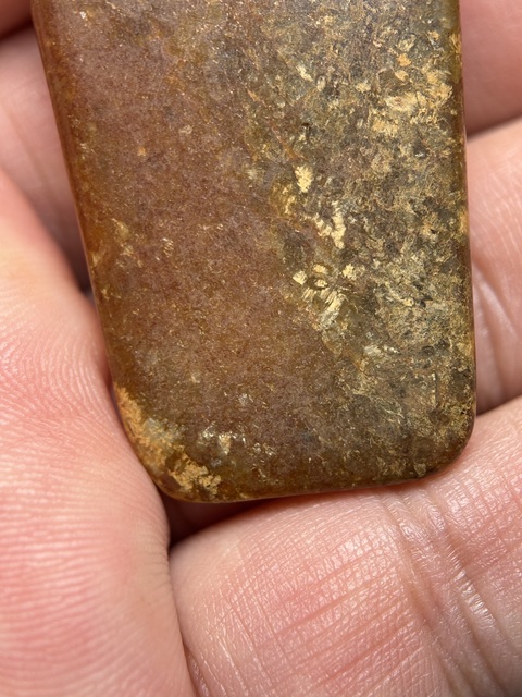 古玩玉器西周滿紅沁柄型器真品鑒賞圖