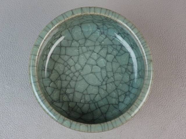 古玩陶瓷哥釉三足洗真品鑒賞圖