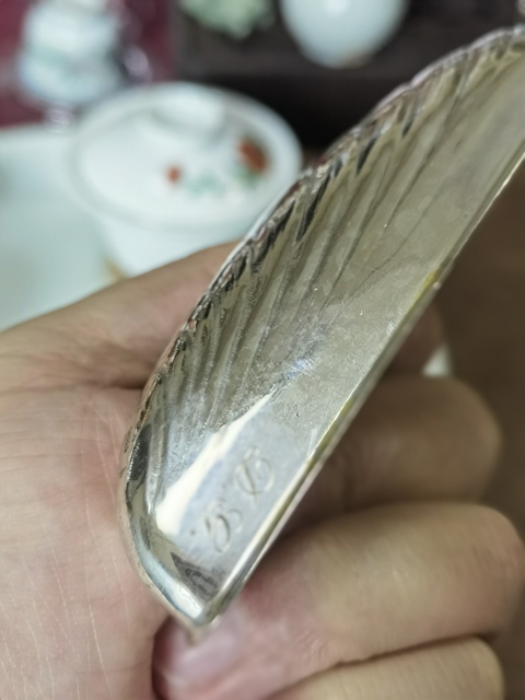 古玩雜項(xiàng)歐洲800純銀仿生扇貝碟真品鑒賞圖