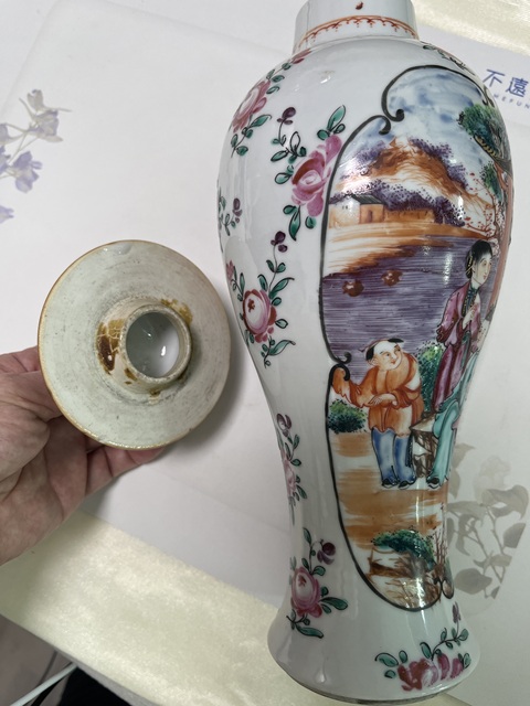 古玩陶瓷廣琺瑯人物故事紋雞腿瓶真品鑒賞圖