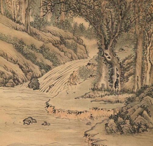 古玩字畫卓琮山水立軸真品鑒賞圖