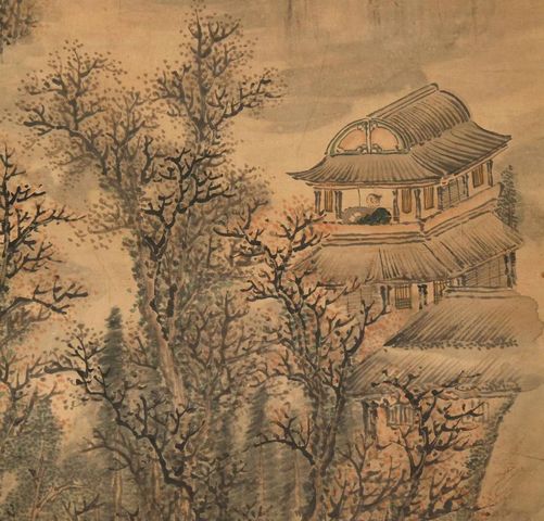 古玩字畫卓琮山水立軸真品鑒賞圖