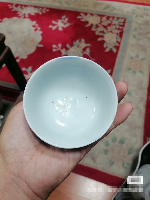 古玩陶瓷清早期 藍釉碗真品鑒賞圖