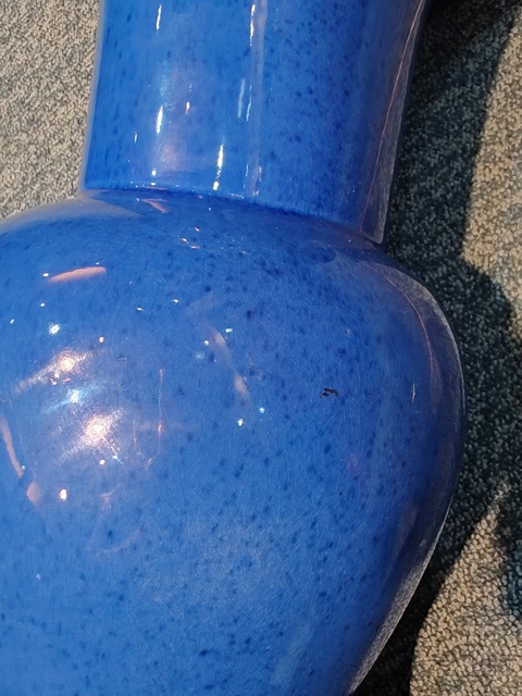 古玩陶瓷灑藍(lán)釉鳳尾尊真品鑒賞圖