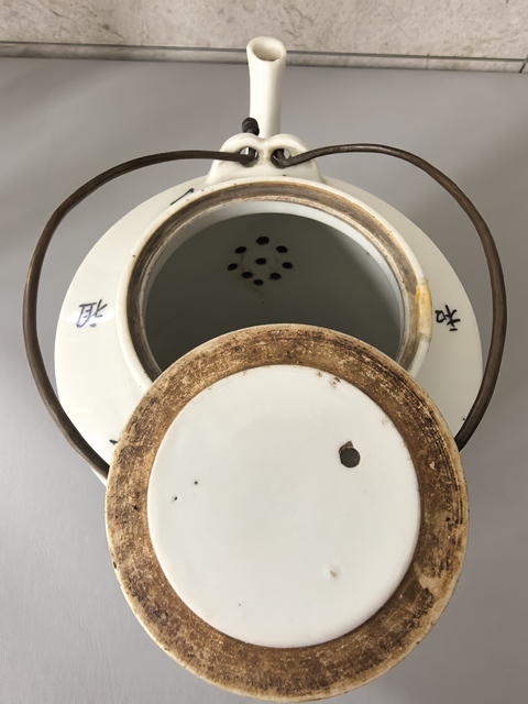 古玩陶瓷淺絳彩牧牛圖茶壺真品鑒賞圖
