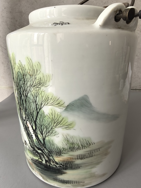 古玩陶瓷淺絳彩牧牛圖茶壺真品鑒賞圖