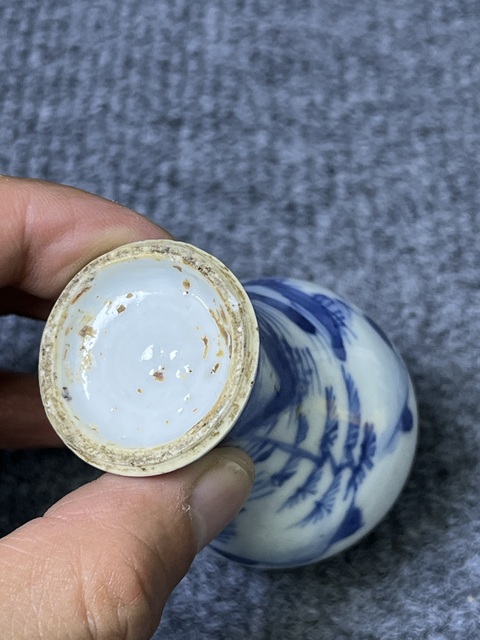 古玩陶瓷康熙·青花山水紋小瓶真品鑒賞圖