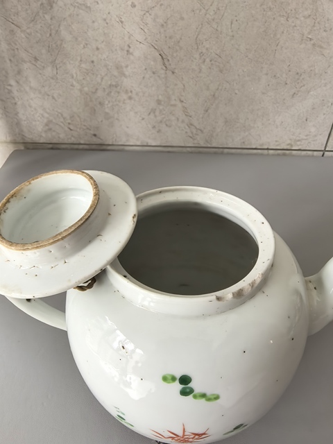 古玩陶瓷粉彩金玉滿堂紋茶壺真品鑒賞圖