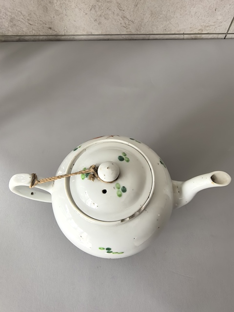 古玩陶瓷粉彩金玉滿堂紋茶壺真品鑒賞圖