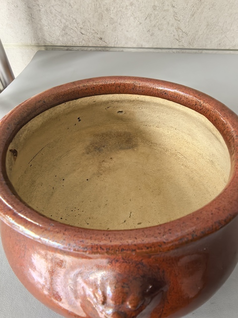 古玩陶瓷雙鋪首紅釉圈足香爐真品鑒賞圖