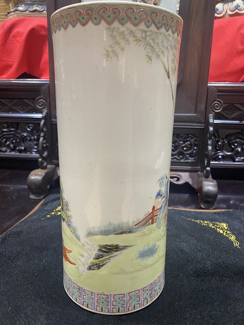 古玩陶瓷粉彩帽筒真品鑒賞圖