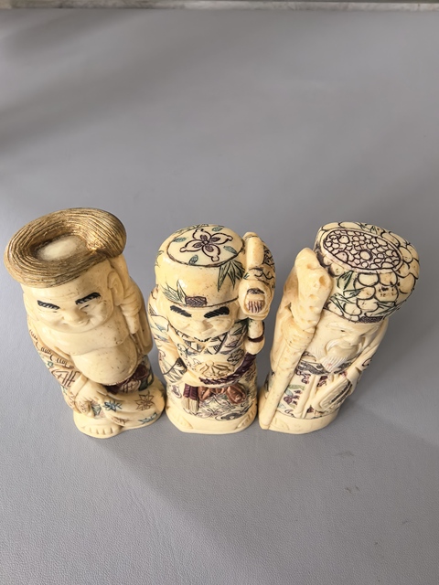 古玩雜項骨雕人物真品鑒賞圖