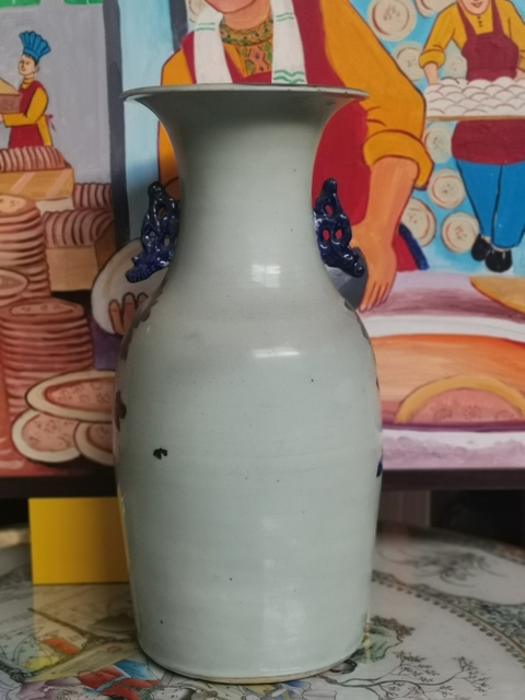 古玩陶瓷青花花鳥紋雙耳瓶真品鑒賞圖