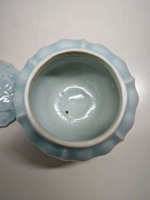 古玩陶瓷湖田窯影青釉蓋罐真品鑒賞圖