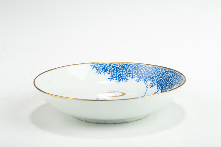 古玩陶瓷民國(guó)·料彩墨石竹影紋小盤(pán)真品鑒賞圖