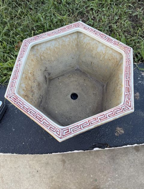 古玩陶瓷清同治 粉彩十二花神六方花盆真品鑒賞圖