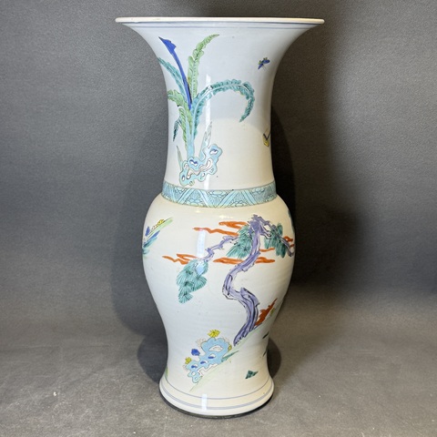 古玩陶瓷三星高照圖粉彩鳳尾尊真品鑒賞圖
