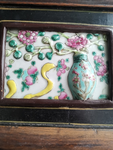 古玩陶瓷粉彩人物故事瓷板真品鑒賞圖