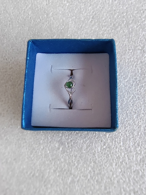 古玩玉器天然翡翠鑲嵌戒指真品鑒賞圖