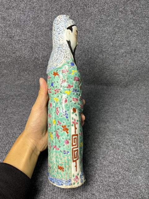 古玩陶瓷粉彩福星塑像真品鑒賞圖