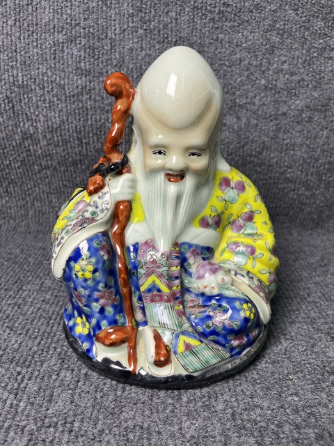古玩陶瓷粉彩壽星塑像拍賣,當(dāng)前價格3288元