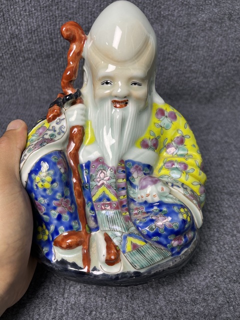 古玩陶瓷粉彩壽星塑像拍賣,當(dāng)前價格3288元
