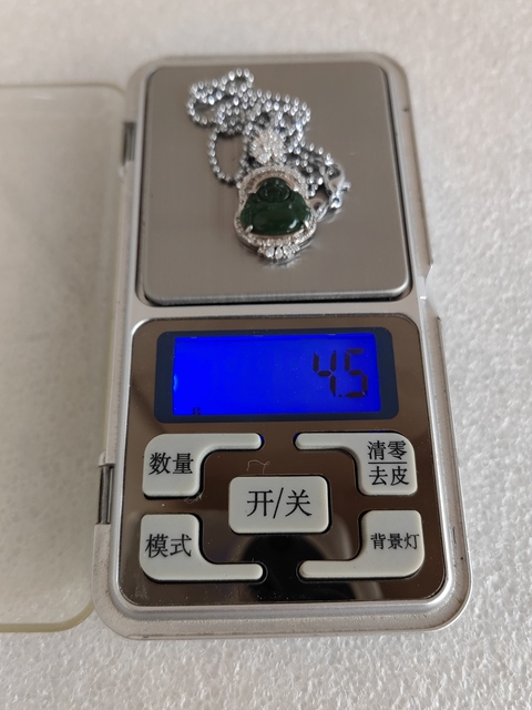 古玩玉器天然翡翠鑲嵌“佛公掛件”真品鑒賞圖