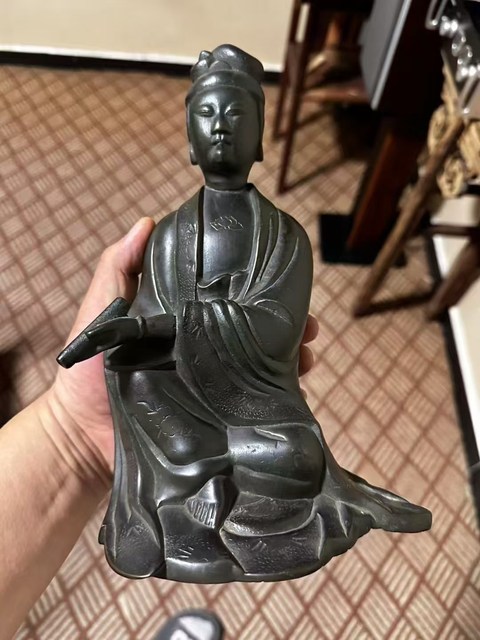 古玩銅器人物銅造像真品鑒賞圖