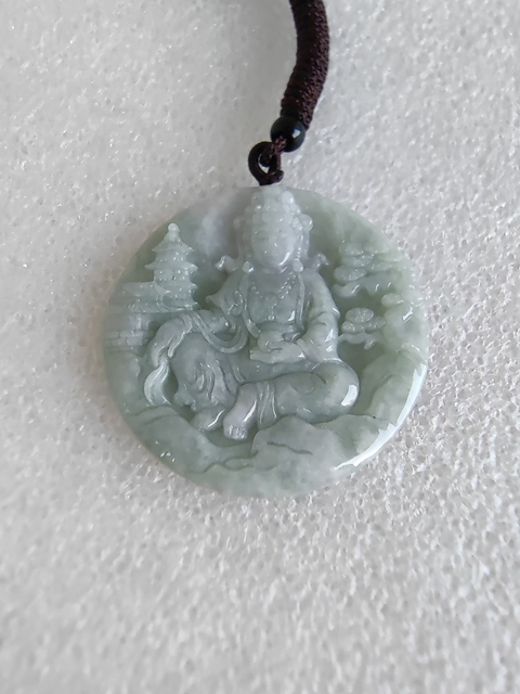 古玩玉器天然翡翠“觀音牌”真品鑒賞圖