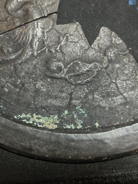 古玩銅器五代雙鸞飛馬鏡真品鑒賞圖