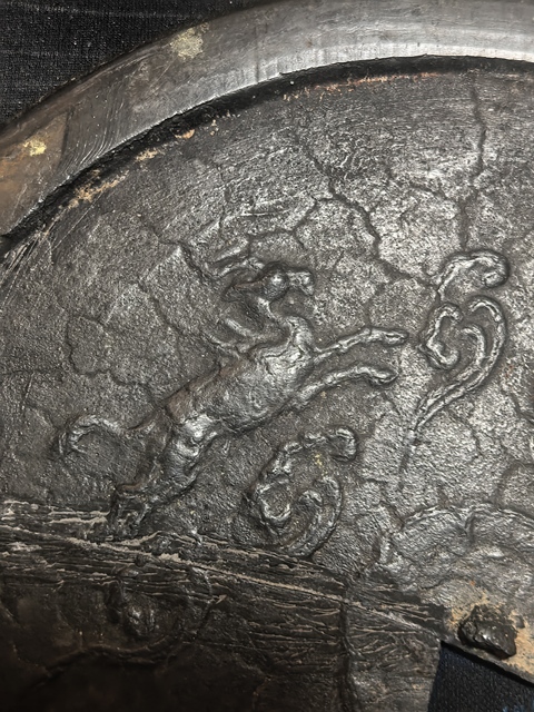 古玩銅器五代雙鸞飛馬鏡真品鑒賞圖