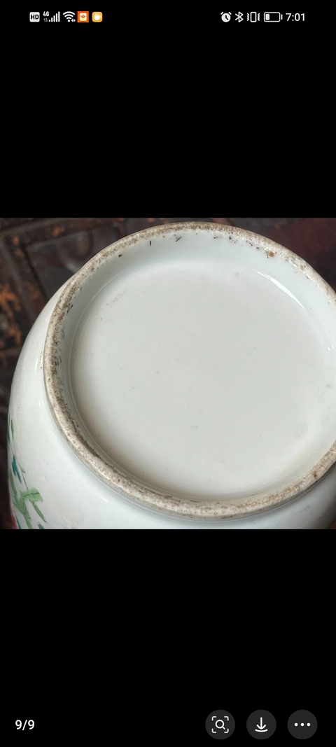 古玩陶瓷粉彩花鳥花卉紋瓶真品鑒賞圖