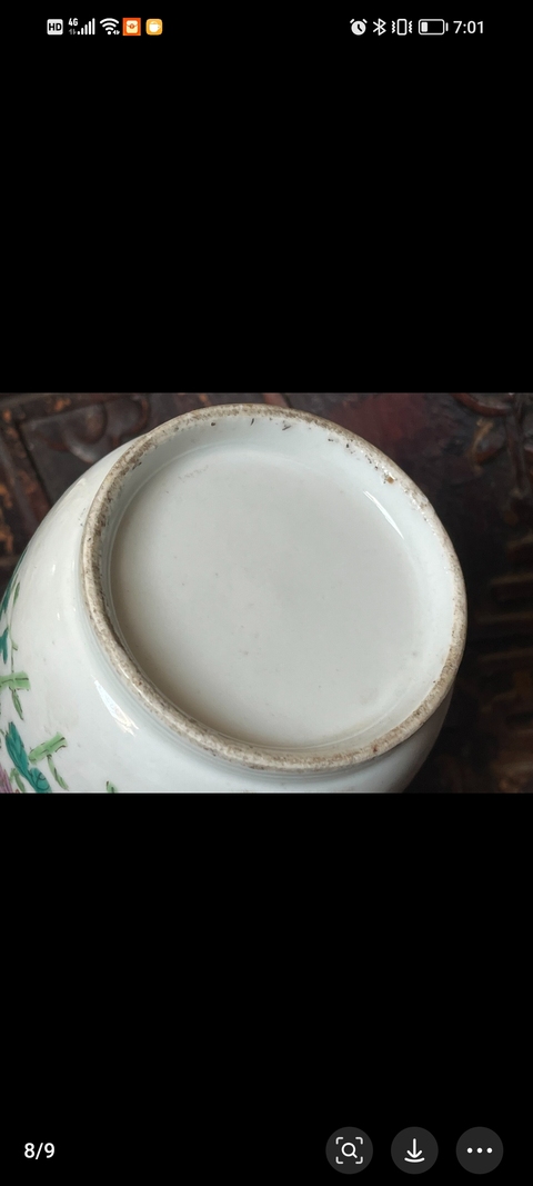 古玩陶瓷粉彩花鳥花卉紋瓶真品鑒賞圖