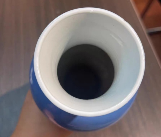 古玩陶瓷藍釉觀音瓶真品鑒賞圖