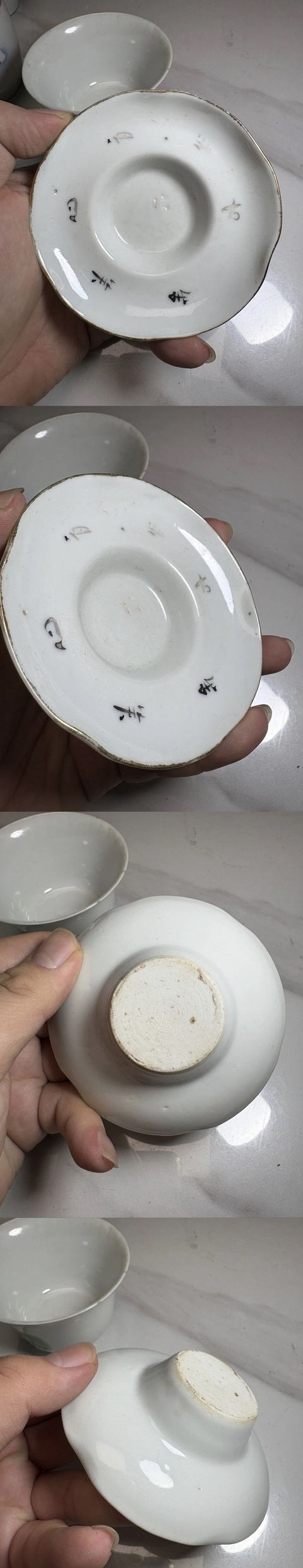 古玩陶瓷粉彩仙鶴紋蓋碗真品鑒賞圖