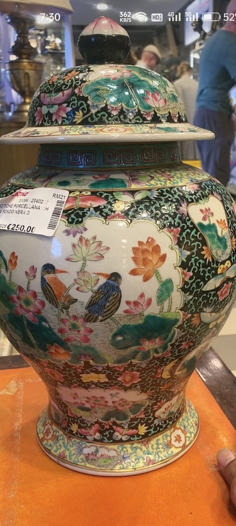 古玩陶瓷粉彩滿池矯紋將軍罐真品鑒賞圖