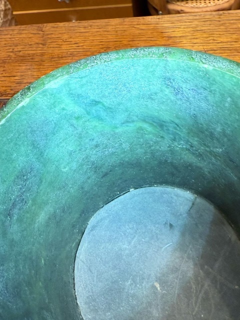 古玩玉器碧玉筆筒真品鑒賞圖