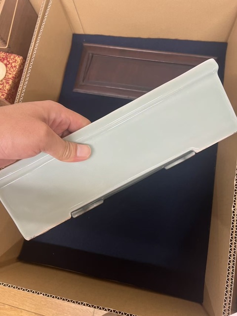 古玩陶瓷青釉四方四足洗真品鑒賞圖